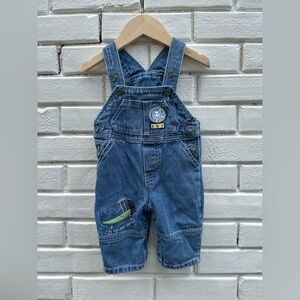 RARE Vintage embroidered and patchwork detail denim overalls size 3/6m